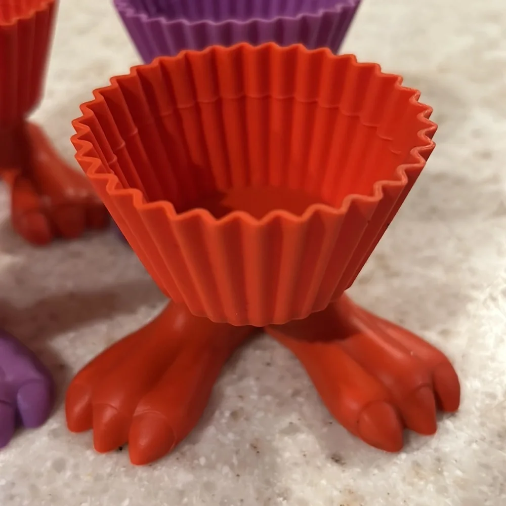 Four Monster Feet Cupcake Baking Cups